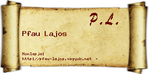 Pfau Lajos névjegykártya